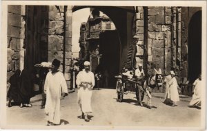 PC EGYPT, CAIRO, ZUWELA GATE, Vintage REAL PHOTO Postcard (b43950)