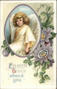 Unsigned Clapsaddle #1146 Easter - Little Girl Angel c1910 Postcard