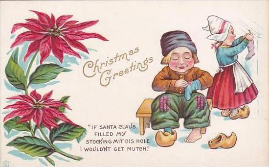 Christmas Dutch Kids With Wooden Shoes