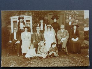 Wedding Theme (32) BRIDE & GROOM Best Man Brides Maid Flowers - Old RP Postcard