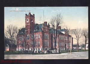 HICKSVILLE OHIO HIGH SCHOOL BUILDING ANTIQUE VINTAGE POSTCARD GARRETT INDIANA