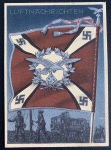 Mint WW 2 Germany Color Picture Postcard Air NEWS Wehrmacht flag