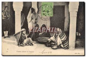 Old Postcard Women Making Couscous