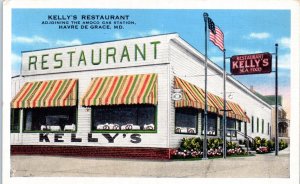 1920s Kelly's Restaurant Havre de Grace Maryland Postcard