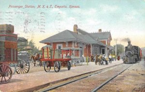 Emporia Kansas view of M. K. & T. Passenger Station antique pc BB2830 
