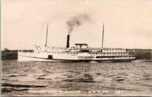 Vtg Steamer City of Bangor Eastern Steamship Company RPPC Postcard