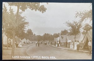 Mint USA Real Picture Postcard Civil War Camp Shaver UCV Reunion Little Rock