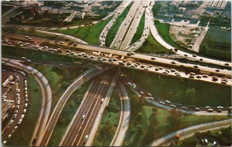 Freeway Interchange Los Angeles CA Aerial View Postcard D81 UNUSED