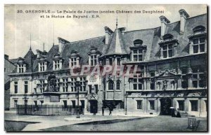 Old Postcard Grenoble former Justice Palace castle Dolphins and the statue of...