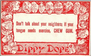 Dippy Dope If Your Tongue Needs Exercise Chew Gum Vintage Postcard F08 