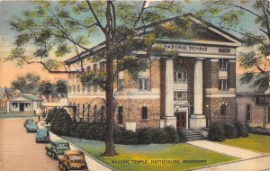 Hattiesburg Mississippi 1943 Postcard Masonic Temple