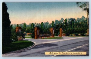 Santa Ana California CA Postcard  Entrance To Fairhaven Cemetery c1940s Vintage