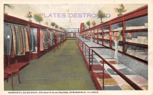 Springfield Illinois Herman's Ladies Shop, White Border Vintage Postcard U7029