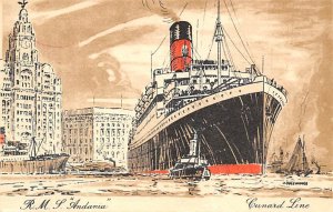 RMS Andania Cunard Line Ship Unused 