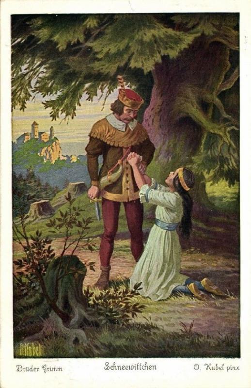 Artist Signed Otto Kubel Brothers Grimm Fairy Tale Snow White 1929 2 Hippostcard