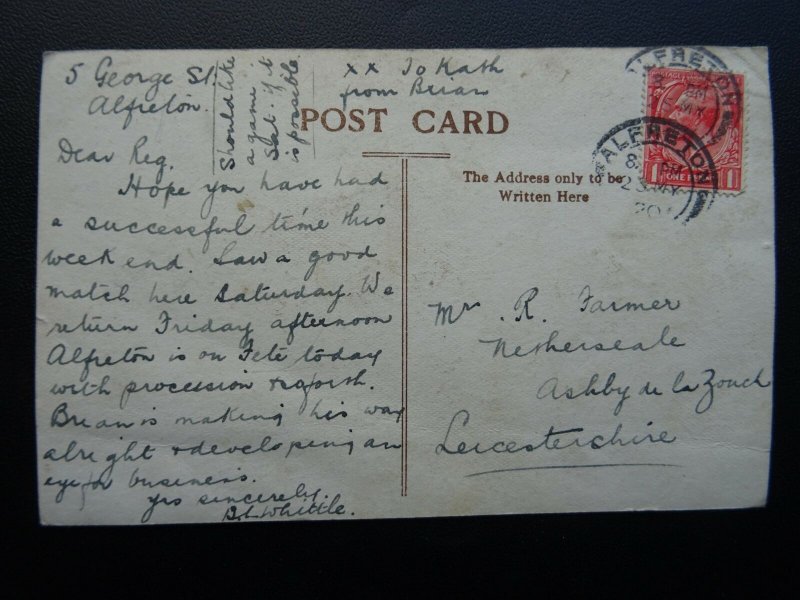 Derbyshire ALFRETON Church Street in the Snow c1920's RP Postcard by Rotary