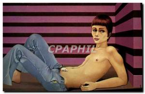 Postcard Modern Naked Erotic Man The little mouse Michel Plaisir