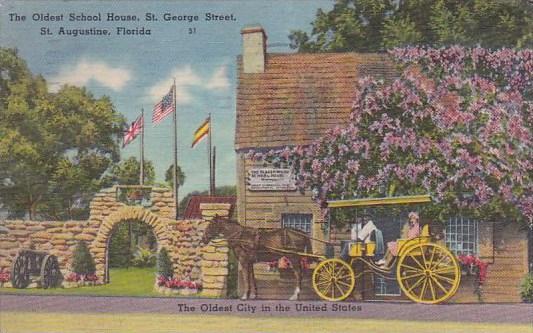 The Oldest School House Saint George Street Saint Augustine Florida  1954