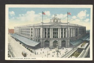 BOSTON MASSACHUSETTS SOUTH RAILROAD DEPOT TRAIN STATION VINTAGE POSTCARD