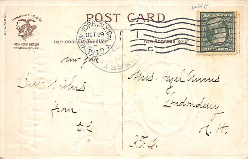 Ellen Clapsaddle, International Art Publishing Halloween Post Card 1910 