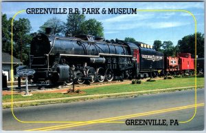 VINTAGE POSTCARD GREENVILLE RAIL ROAD PARK AT GREENVILLE PENNSYLVANIA