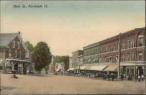 Randolph VT Main St. c1910 Postcard