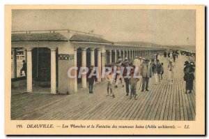 Old Postcard Deauville boards and the Fountain of new baths