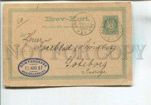 481061 1887 Norway real posted Gothenburg Sweden Postal Stationery postal