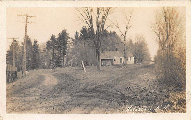 Hillsboro NH The Fork Dirt Roads RPPC Postcard