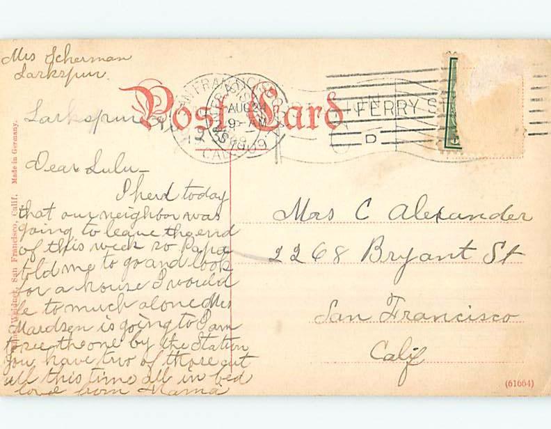 Divided-Back PANORAMIC VIEW Sausalito - Near San Francisco California CA hp4771