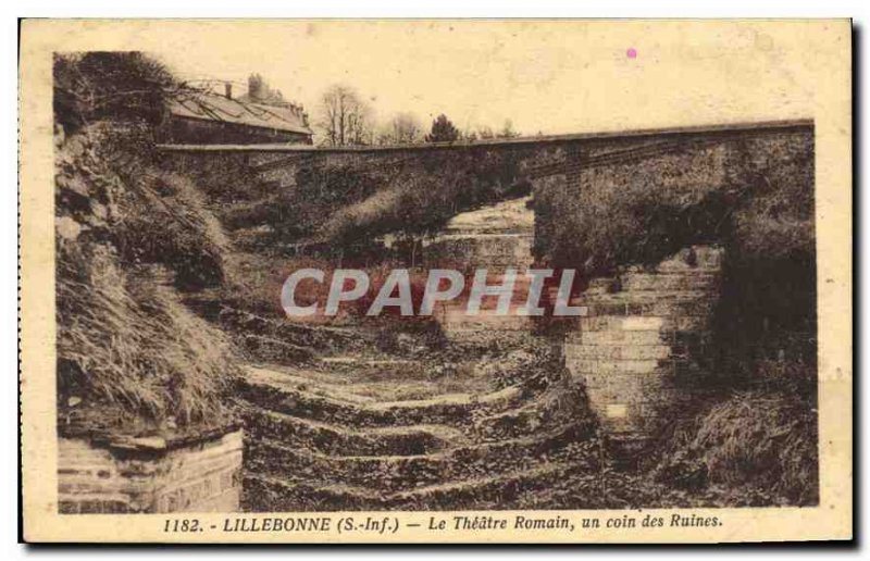 Postcard The Old Theater Romain Lillebonne corner Ruins