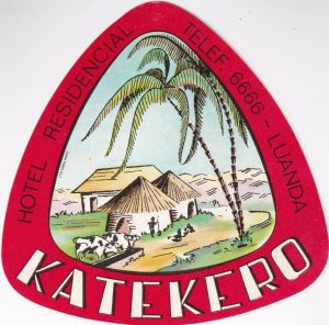 Angola Luanda Katekero Hotel Resdencial Vintage Luggage Label lbl0462