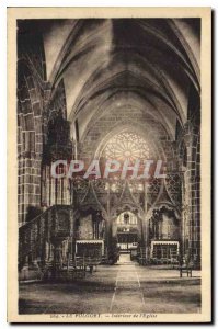 Old Postcard The interior of the church Folgoet