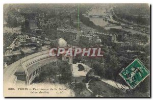 Old Postcard Paris Panorama of the Seine right bank