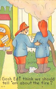 Firefighter Comic~Humor  JUST MARRIED~Should We Tell Them About Fire?  Postcard