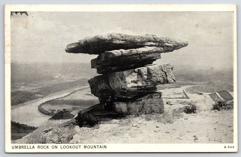 1936 Umbrella Rock On Lookout Mountain Tennessee TN Sightseeing Posted Postcard