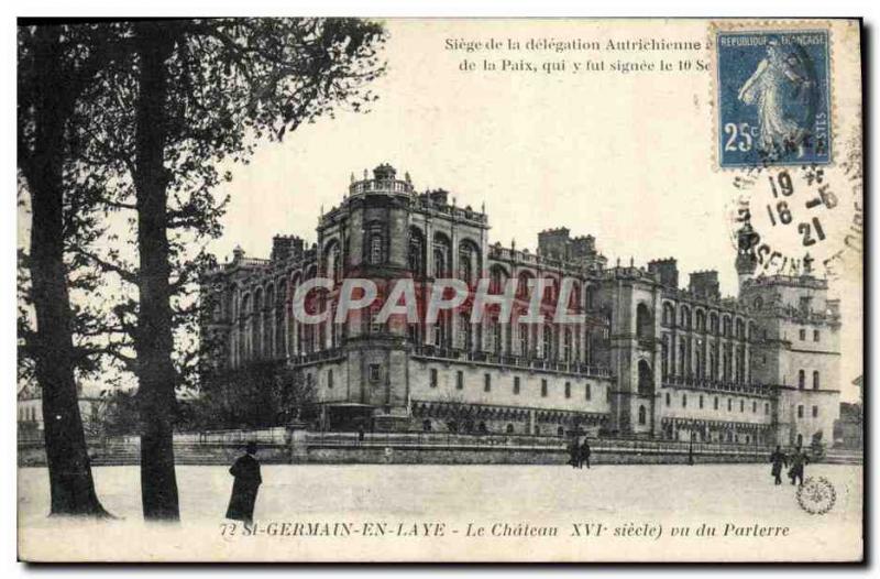Postcard Old St Germain en Laye Le Chateau seen from the pit
