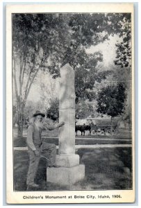 c1910's Children's Monument At Boise City Idaho ID Unposted Antique Postcard 