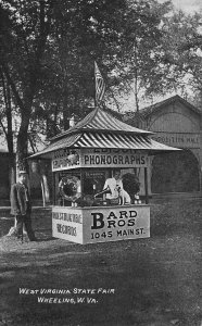 Wheeling WV Bard Brothers Selling Phonographs at State Fair Postcard