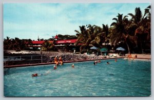 Swimming In The Pool At The Resort Kona Inn Kailua HI Postcard D22