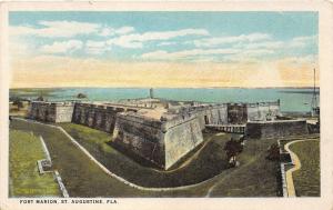 St Augustine Florida~Fort Marion Bird's Eye View~Ocean Bknd~Info Back~1920s Pc