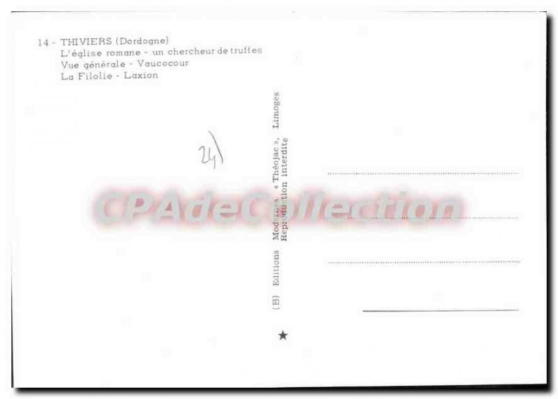 Postcard Modern THIVIERS church researcher pig truffles VAUCOCOUR Filolie Laxion