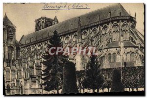 Old Postcard Bourges La Cathedrale view from the garden of the city & # 39hotel