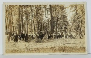 Rppc Group of Wagons, Horse &Carriages with Farmers & Businessmen Postcard O6