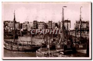 Old Postcard Belgium Blankenberghe The harbor and fishing boats Yacht