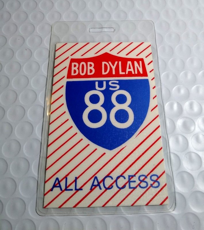 Bob Dylan US 88 Vintage Backstage Pass Original Folk Rock Music Laminate Plastic