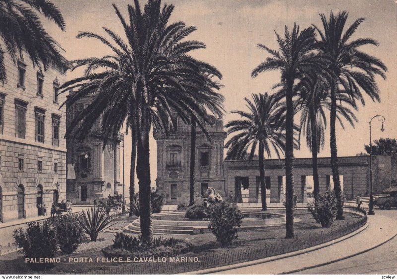 PALERMO, Sicilia, Italy, 1900-1910s; Porta Felice E Cavallo Marino