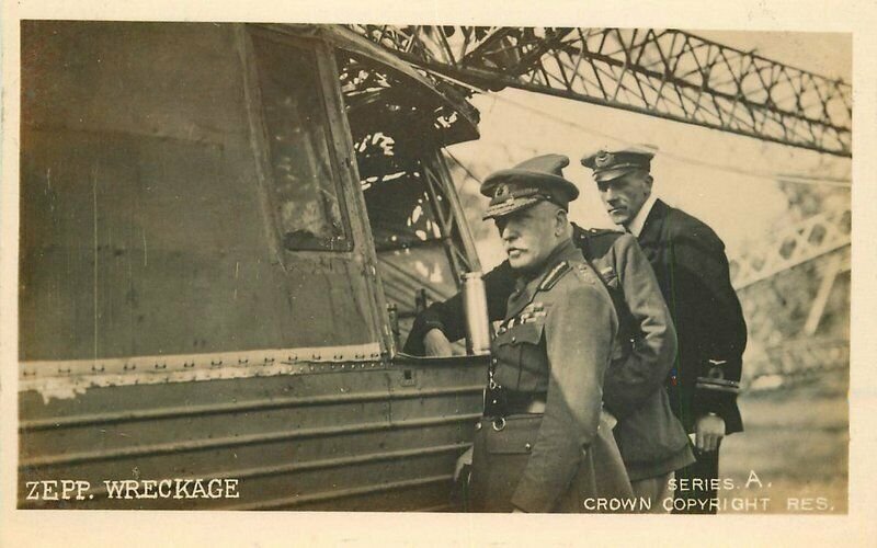 1920s Airship Zeppelin Wreckage German Military Officer RPPC Photo Postcard