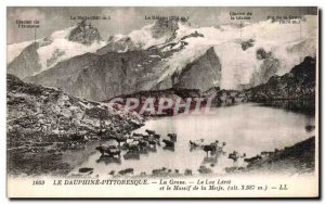 Old Postcard The Dauphine Picturesque Lake Lérié La Grave and massive Meije...