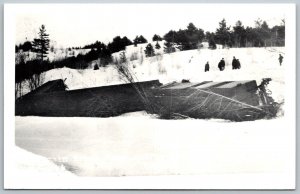 Antrim New Hampshire 1950s Modern RPPC Real Photo Postcard Train Wreck